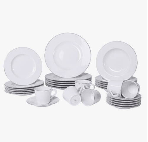 Aparelho de Jantar Tramontina Joana em Porcelana Decorada 30 Peças