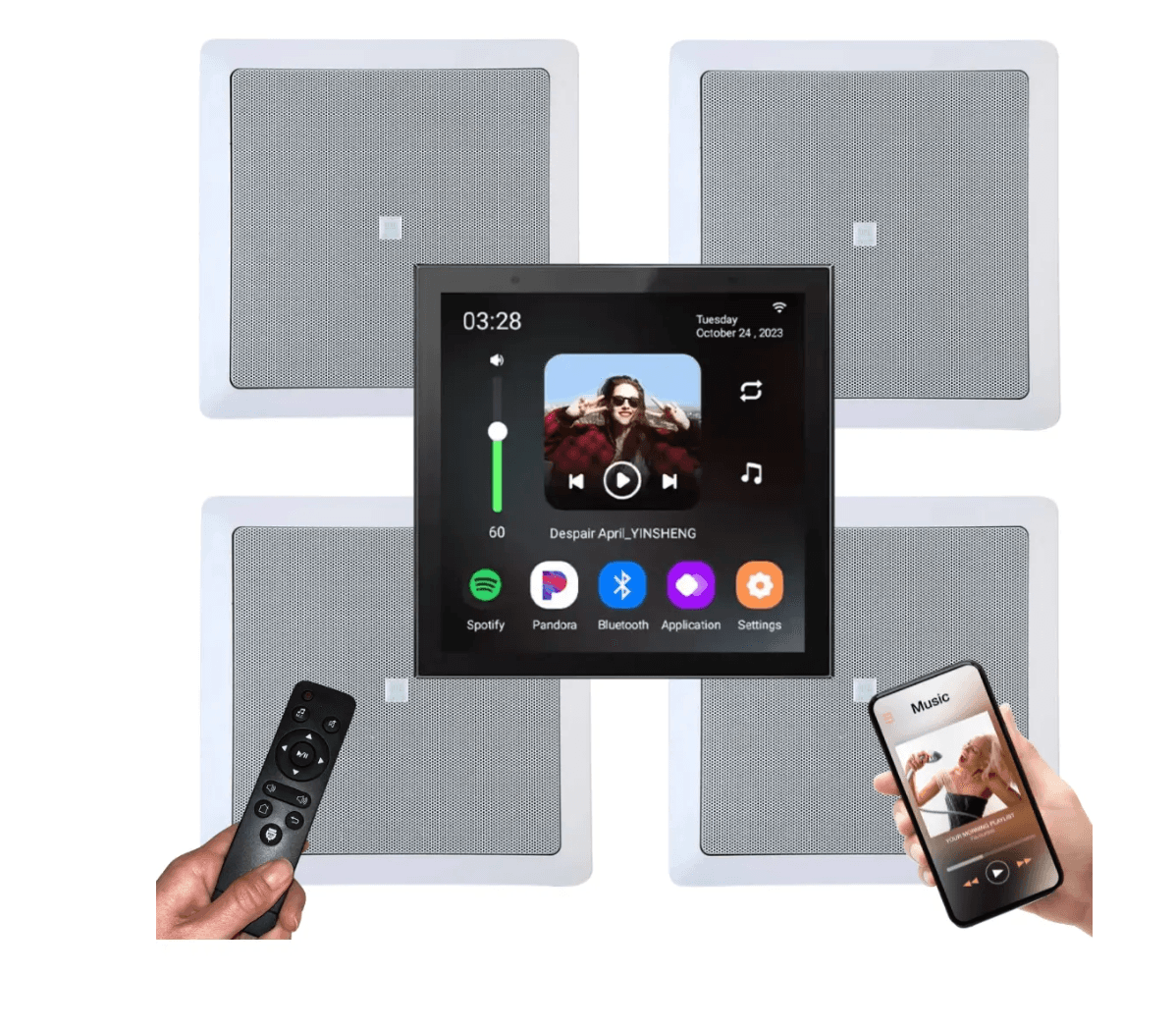 Kit Amplificador Parede Som And 11 + 4 Caixas Som Jbl 6fr1q