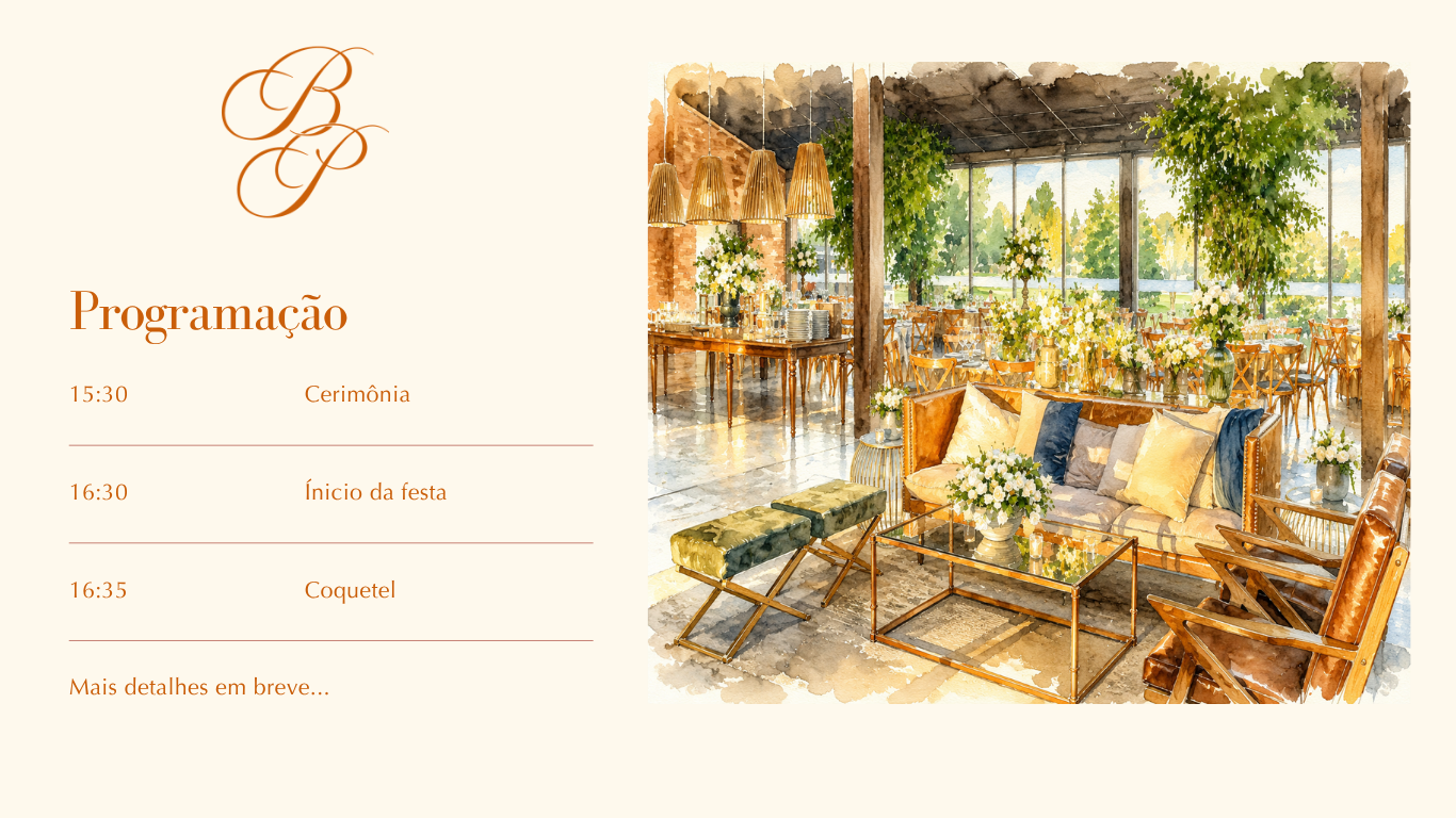Programação do casamento